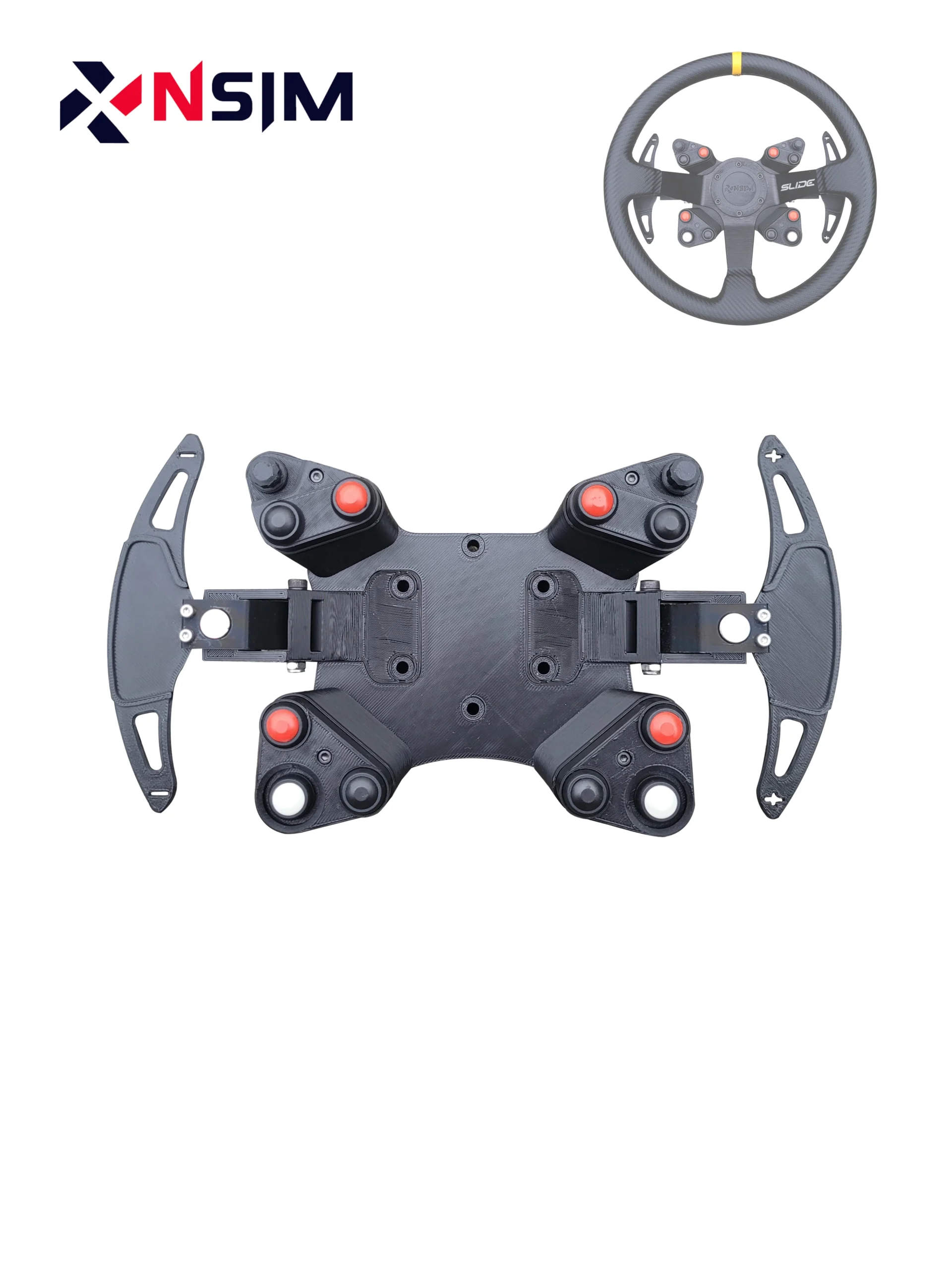 Bezprzewodowy buttonbox do kierownicy Slide (z offsetem) z łopatkami